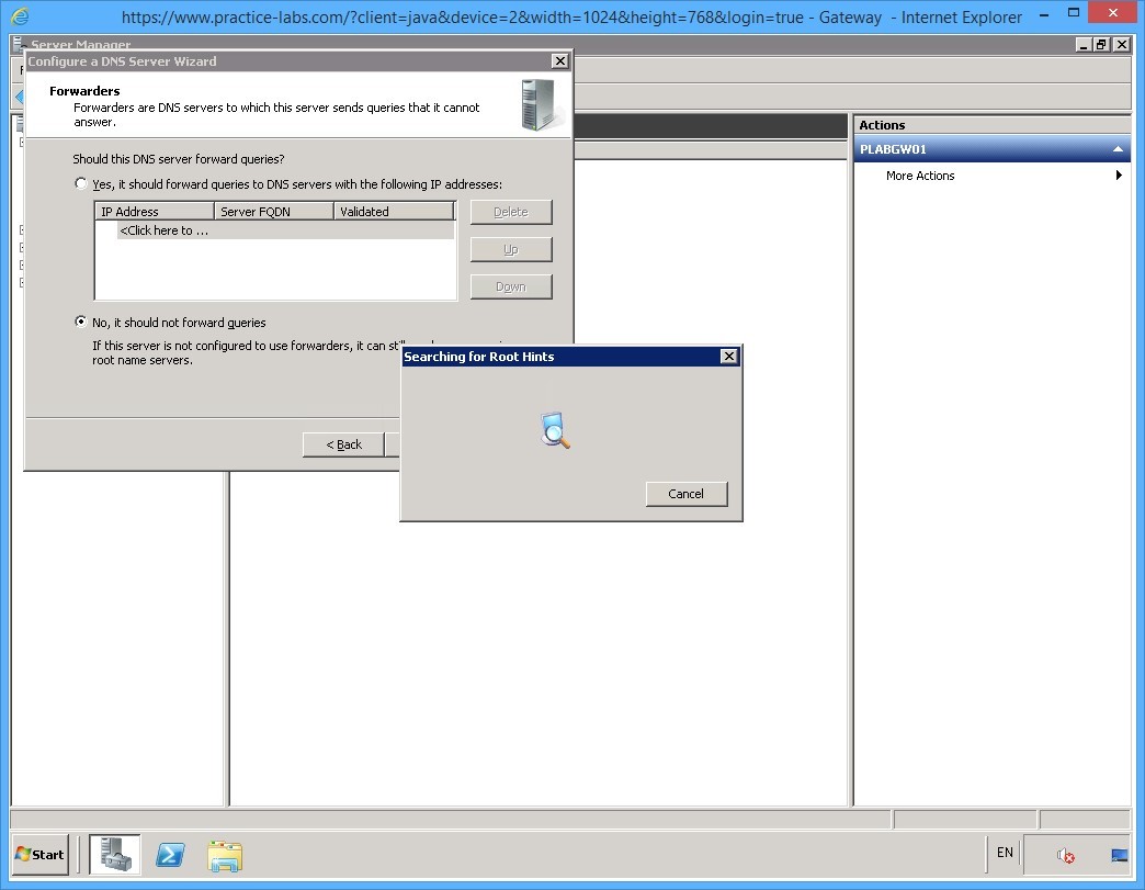 Practice Labs screenshot.